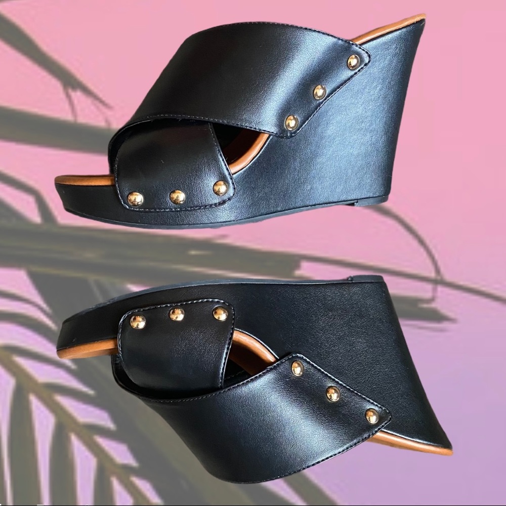 SOLD Jessica Simpson Jozie Stud Wedge Sandals Sz 7 - Picture 2 of 10